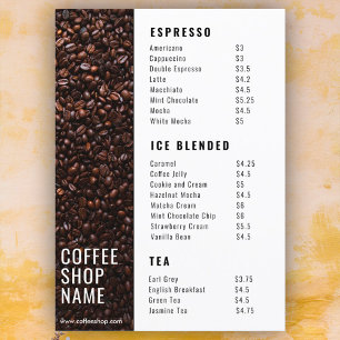 Menú moderno de cafetería