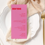 Menú moderno de plantilla Minimalista rosa y rojo<br><div class="desc">Moderno menú de plantilla Minimalista rosa brillante y rojo alto</div>