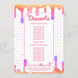 Menú Moderno Decorador Holográfico Baker Caterer