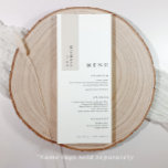 Menú Moderno espacio Minimalista para el Boda de las Et<br><div class="desc">Moderno y sobrio, este minimalista menú boda blanco y negro está diseñado para un ambiente elegante y sin esfuerzo. Cada tarjeta tiene un diseño limpio y de un solo curso, perfecto para colocar uno en cada asiento. El texto está cuidadosamente alineado hacia abajo, dejando espacio abierto en la parte superior...</div>