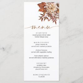 Menú Moderno Fall Bohemian Terracotta Floral Autumbe Me