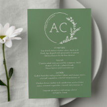 Moderno Marco de Foliage Acogida Boda Verde
