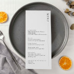 Menú moderno minimalista<br><div class="desc">Invite a su boda con esta sencilla y moderna carta de personalizable, que tiene un fondo blanco y un fondo claro. Esta invitación a la boda es perfecta para cualquier temporada. Los tamaños de letra y el texto pueden editarse más. Por favor, siéntase libre de contactarme si tiene alguna pregunta....</div>