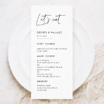 Menú Moderno minimalista Comamos la carta boda<br><div class="desc">¡Comamos! Moderno,  sencillo y limpio: adopte este minimalista diseño manuscrito para su papelería boda. Colores totalmente personalizables.</div>
