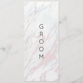 Menú Moderno Rótulo de silla reservada de mármol rosa y