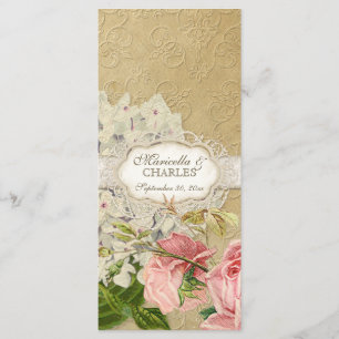 Menú Moderno té de encaje vintage con hidrangea en Rosa