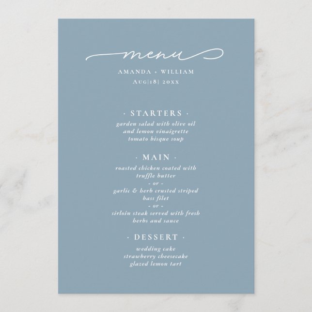 Menú Moderno y Elegante (Anverso)