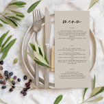 Menú Moderno y gris boda de escritura elegante<br><div class="desc">Moderno y elegante menú boda gris. Diseño moderno y limpio. Texto del guión.</div>