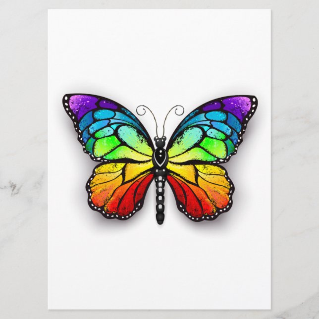 Menú Monarca de mariposa arcoiris (Anverso)