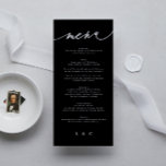 Menú Monograma blanco negro elegante tradicional<br><div class="desc">menú delgado para coincidir con la colección *si desea más opciones de papel este diseño se puede transferir a un programa delgado *o para más ayuda póngase en contacto conmigo</div>