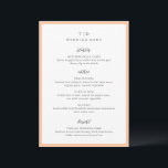 Menú Monograma de melocotón elegante boda moderna<br><div class="desc">Menús de boda modernos con un diseño limpio con fuentes serif y script.</div>
