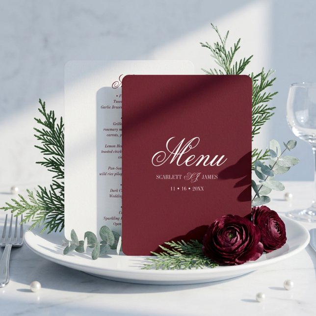 Menú Monograma de parejas editable clásico moderno boda (Subido por el creador)