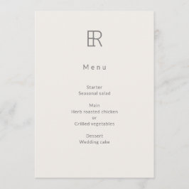Menú Monograma Minimalista Moderno de Boda