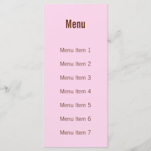 Menú Monograma moderno - rosa y marrón