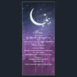 Menú Morado Noches de Arabia Luna de Morado Marrue<br><div class="desc">Tarjeta de menú morado de Oriente Medio marroquí Noches de Arabia. Los artículos coincidentes en este diseño están disponibles.</div>