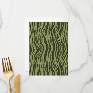 Menú Moss Green Glamorous Tiger Stripes Animal Print