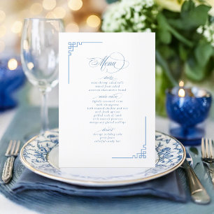 Menú Moto de árbol Chinoiserie y borde geométrico ID109