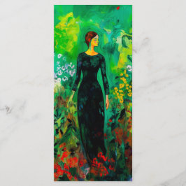 Menú Mujer en bello marcador de prado verde