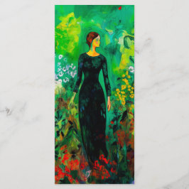 Menú Mujer en bello marcador de prado verde