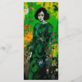 Menú mujer en un campo colorido