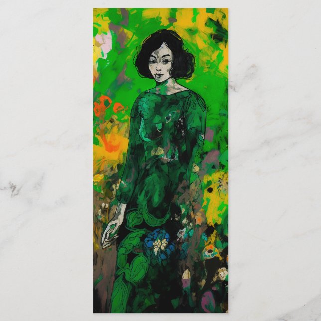 Menú mujer en un campo colorido (Anverso)