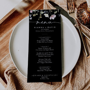 Menú Multicolor Boho otoño Boda floral cena