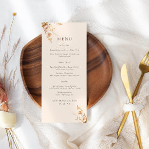 Menú Naranja de otoño y Boda de flores silvestres marro