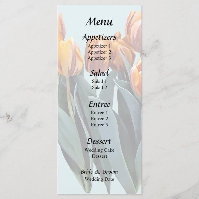 Menú Naranja Tulips (Anverso)