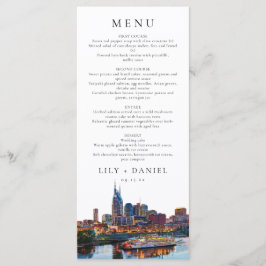 Menú Nashville Riverfront Watercolor Elegant Wedding