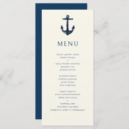 Menú Nautical Anchor Moderno Boda simple de la Marina A