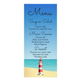 Menú Náutico Beach Wedding Lighthouse Ocean