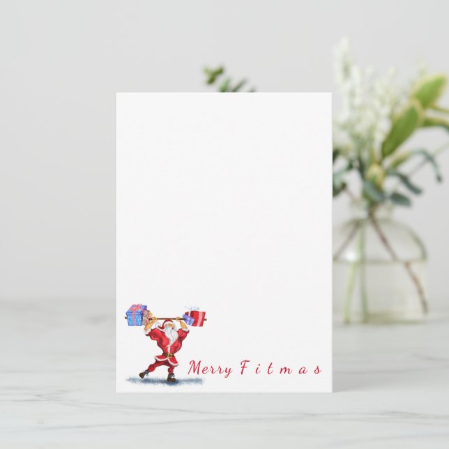 Menú Navidades de Bodybuilder Santa Funny - Su tex (Anverso de pie)