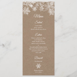 Menú Navidades de invierno elegantes con copas de nieve