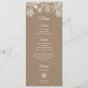 Menú Navidades de invierno elegantes con copas de nieve