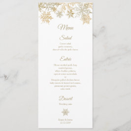 Menú Navidades de invierno elegantes con copos de nieve