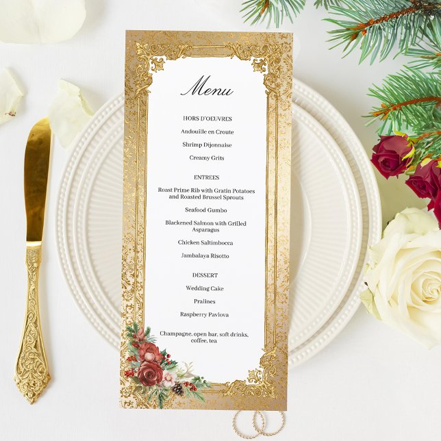 Menú Navidades de Opulencia Dorada Boda Floral (Subido por el creador)
