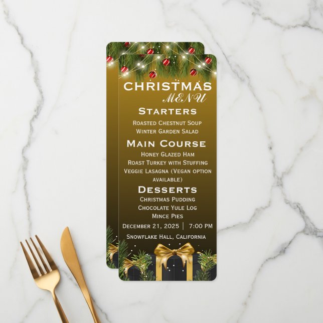 Menú Navidades elegantes (Anverso/Reverso In Situ)