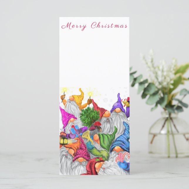 Menú navidades Fiesta Gnomes Feliz (Anverso de pie)