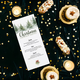 Menú Navidades minimalistas acuarela Nieve perenne