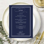 Menú Navy Blue Elegant Wedding<br><div class="desc">Menú Navy Blue Elegant Wedding</div>