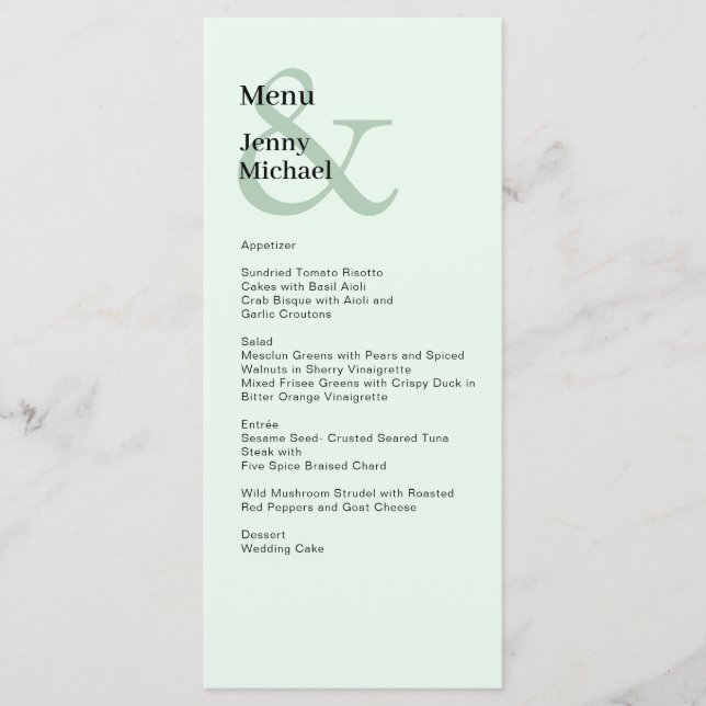 Menú negro simple y ligero (Anverso)