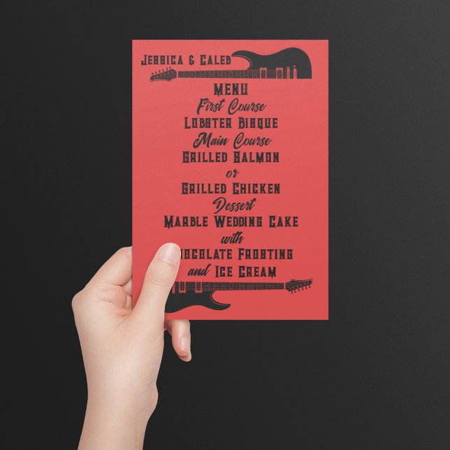 Menú Negro sobre Boda Metalizado fuerte y rojo (Subido por el creador)