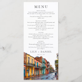 Menú New Orleans Watercolor Destination Wedding