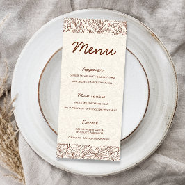 Menú Next Chapter Floral Brown Bridal Shower
