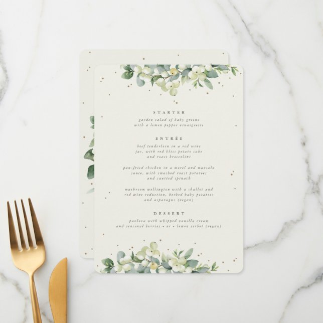 Menú Nieve de crema + Eucalipto Boda de 3 platos (Anverso/Reverso In Situ)