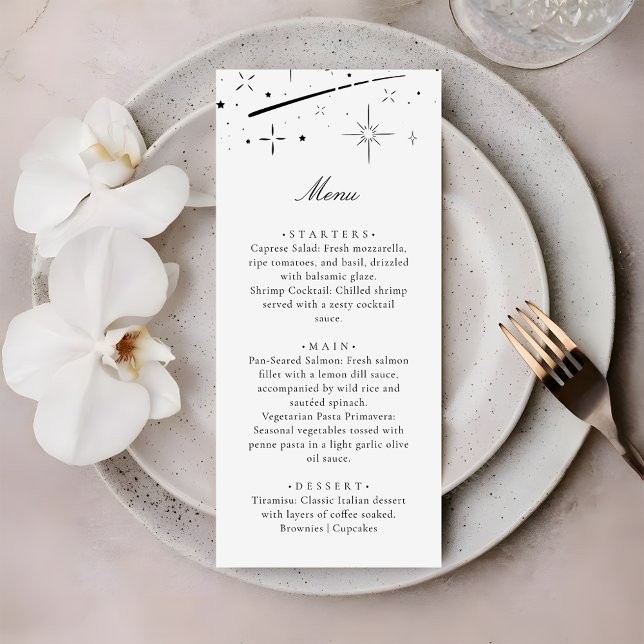 Menú Noche estrellada Cena de boda celestial moderna (Subido por el creador)