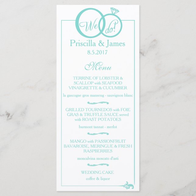 Menú Nosotros hacemos Boda (Anverso)