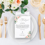 Menú Nota De Agradecimiento boda, En Lugar De Cartas De<br><div class="desc">¡Gracias a todos sus amigos y familia con estos bodas,  notas de agradecimiento! El diseño presenta delicadas flores rubíes y el tipo de letra más elegante del guión. ¡Edita directamente en Zazzle con tu mensaje de agradecimiento,  nombres y fechas de boda!</div>
