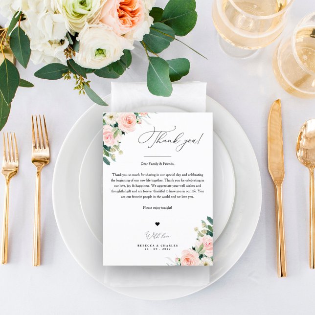 Menú Nota De Agradecimiento boda, En Lugar De Cartas De (Subido por el creador)