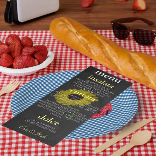 Menú Novia de otoño Fiesta de ducha de novia de girasol